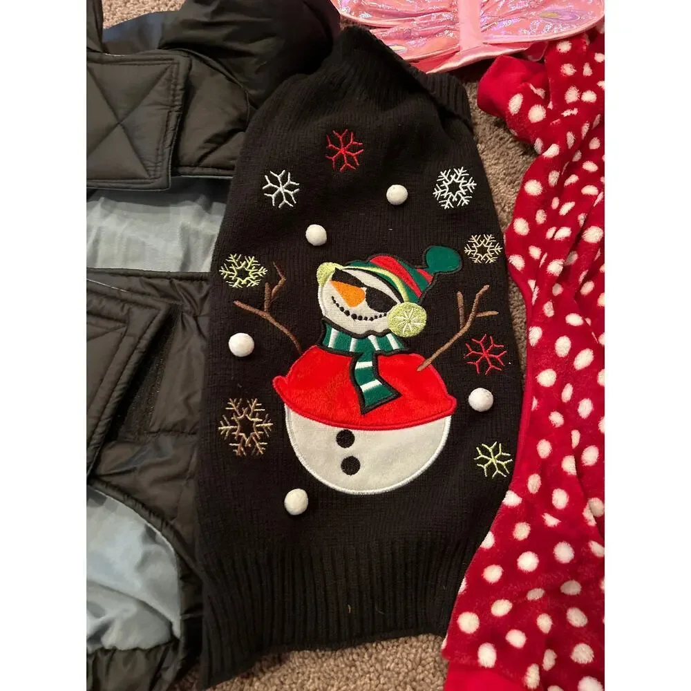 Large Dog clothes costumes puffer jacket/coat Lot of 6 Christmas/Halloween